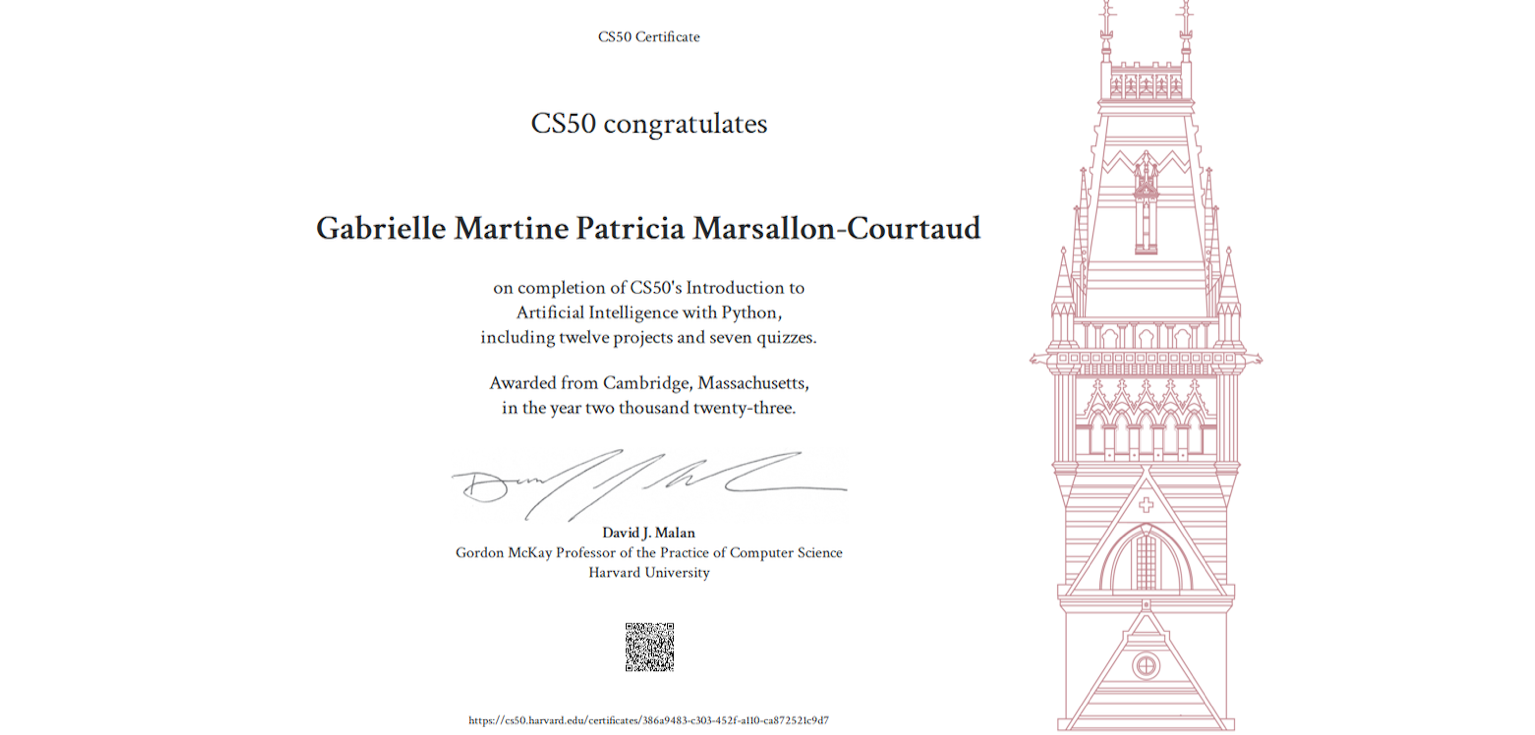 CS50AI certificate