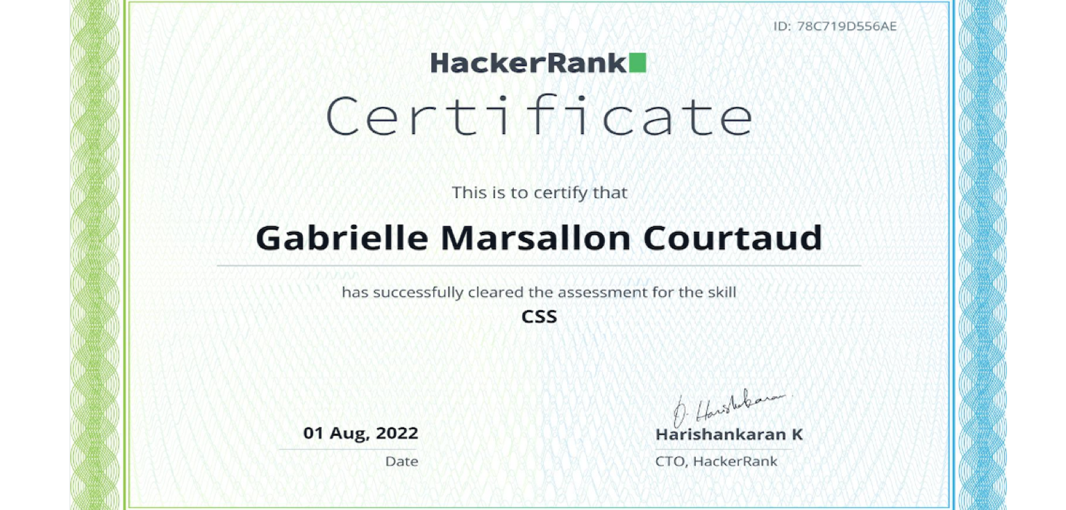 CSS certificate