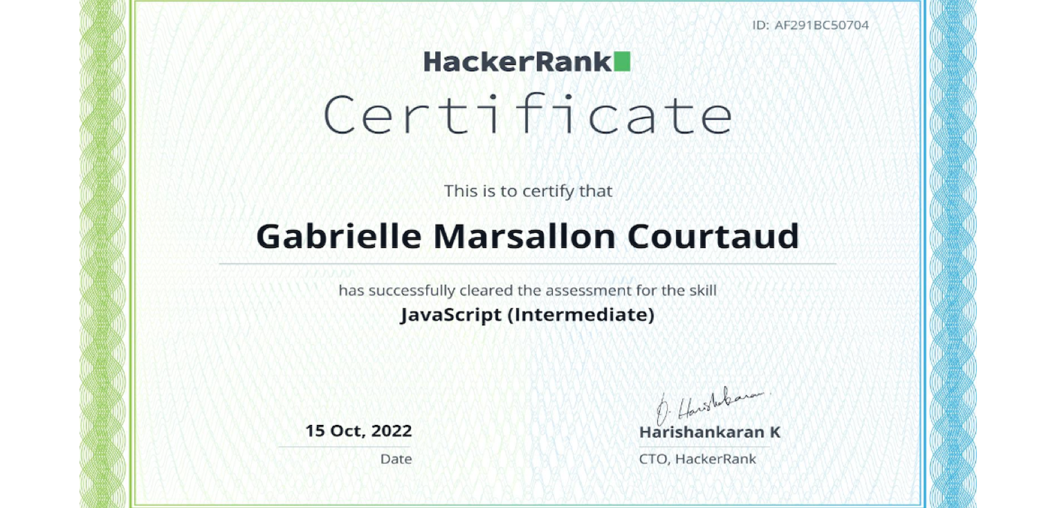 JS certificate